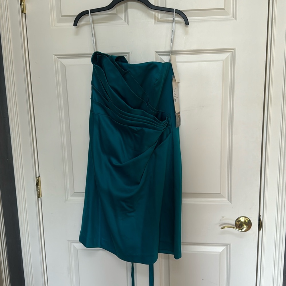 New with tags teal mini dress with cinch back